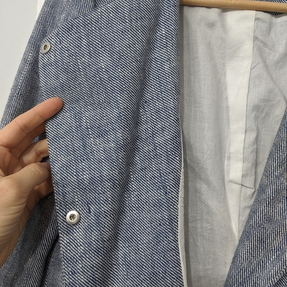 Ladies long  blue Blazer Zara, size L - Picture 4 of 6